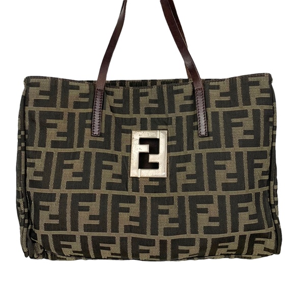 Fendi Handbags - FENDI Zucca Monogram Logo Tote Bag